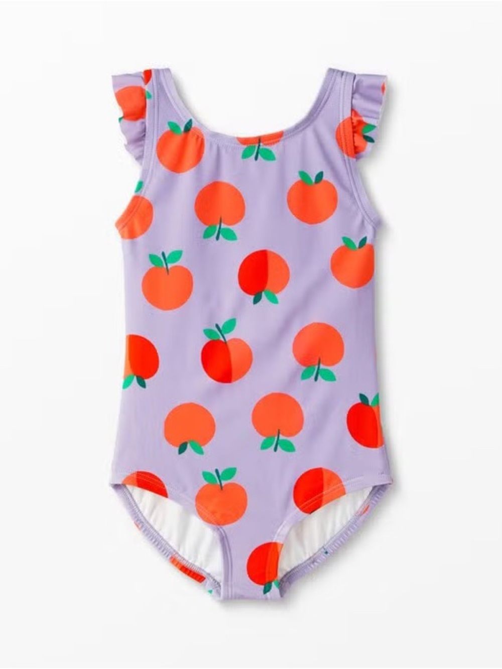 Hanna Andersson Flutter Sleeve One Piece Swimsuit Peach Print Size 6/7